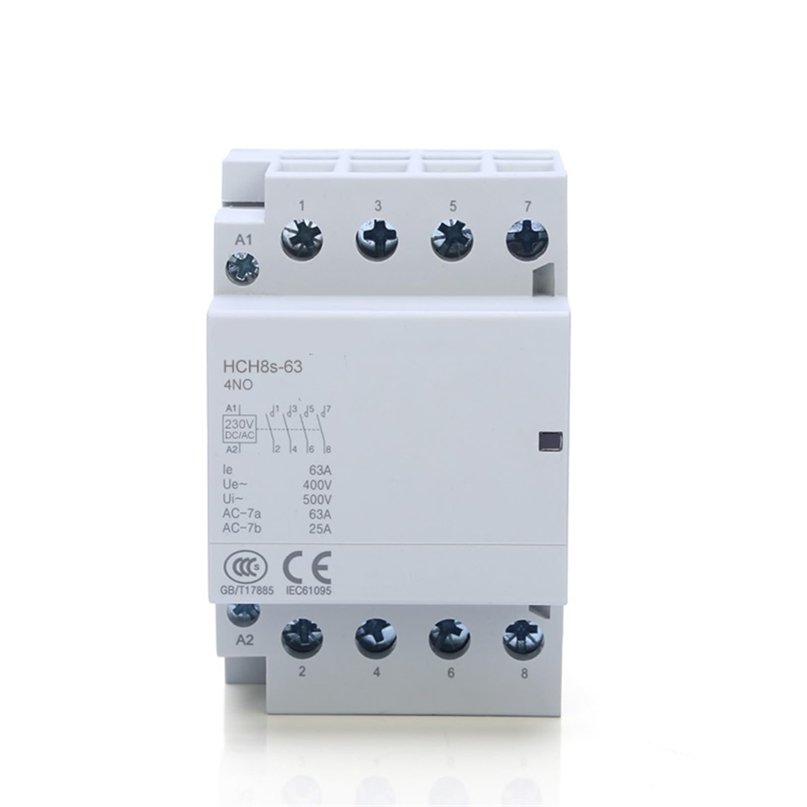 HCH8s-25 Contactor DC24V DC230V bobina AC230V 25A 4NO Contactor Modular automático Tipo de carril Din 1 Uds(25A 4NO DC24V)