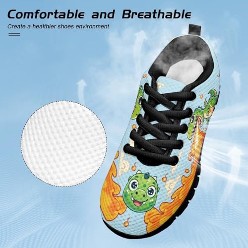 Kids Animals Sneaker Soft Breathable Lace-Up Tennis Shoes for Litter Kids Lightweight Anti-Slip Athletic Footwear Running Shoes for Big Kid US 11-54