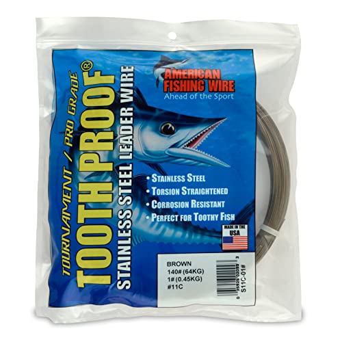 Image of American Fishing Wire Tooth Proof Stainless Steel Single Strand Leader Wire