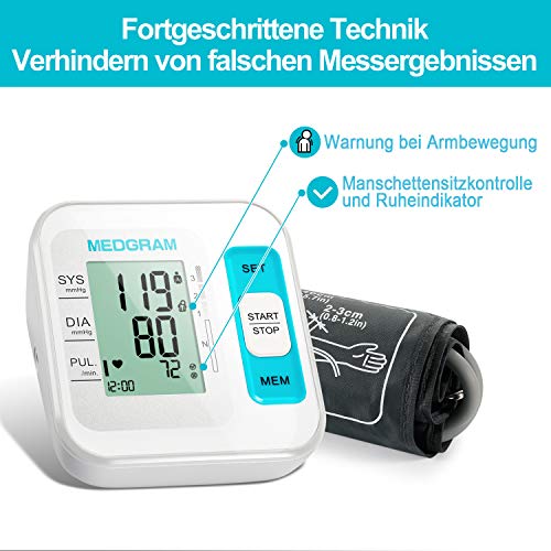Blood Pressure Machines for Home Use, MEDGRAM Accurate Upper Arm Blood Pressure Monitor with Large...