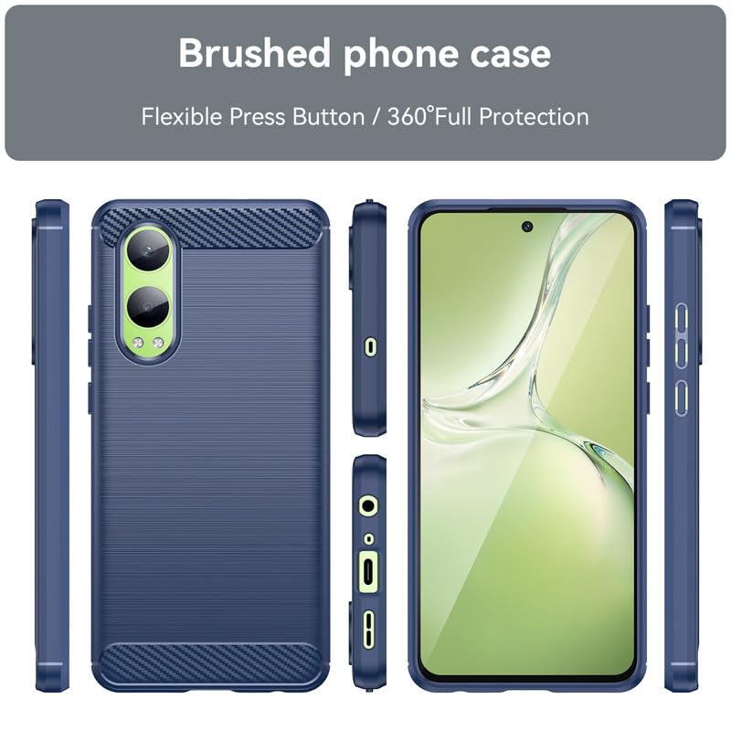 Image of Hybrid Carbon Fiber Back Case for OnePlus Nord CE 4 Lite (Blue)