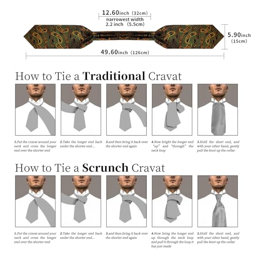 Image of DiBanGu 3PCS Ascot Ties for Men Wedding Jacquard Woven Silk Ascot Cravat for Men Cravat Tie and Pocket Square Set