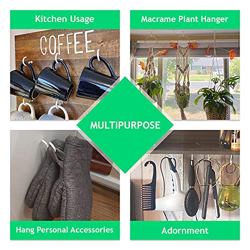 Etoolia 20 Pcs Ceiling Hooks For Hanging Plants - 2.9 Inches Plant Hooks Heavy Duty, Hanging Hooks For Christmas Lights, Cups, Decors - White Vinyl Coated Screw In Plant Hanger Hook Indoor And Outdoor #TOP4