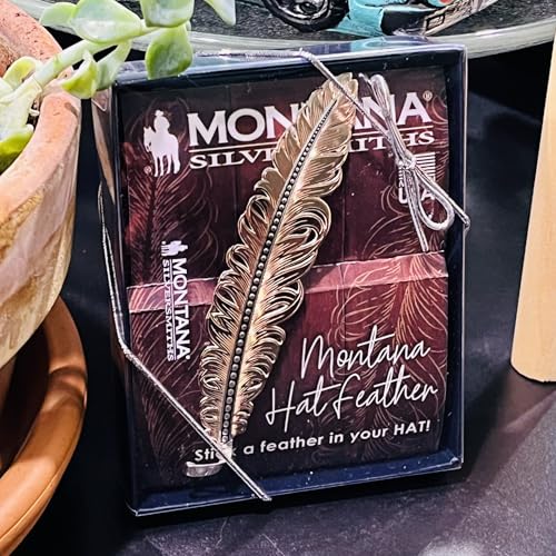 Image of Montana Silversmiths Hand Painted Western Lifestyle Cowboy Hat Band Feather
