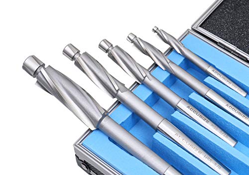 Accusize Industrial Tools 509S-0007 7 Pc'' H.S.S. Solid Capscrew Counterbore Set 3 Flute Straight Shank thumb #2
