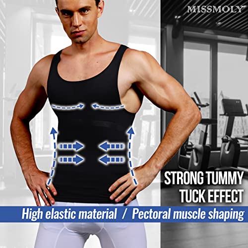 MISS MOLY Compression Shirts for Men Shapewear Vest Body Shaper Abs Abdomen Slim Tank Top Undershirt2