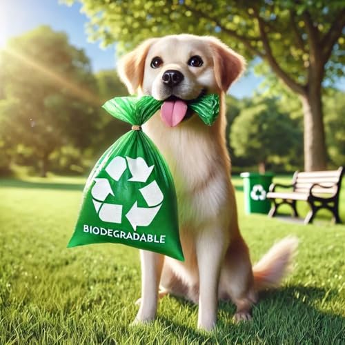 Image of Biodegradable & Eco-Friendly Lavender-Scented Dog Waste Bags - Strong, Durable, 100% Leak-Proof, 450 Count (30 Rolls) with Dispenser