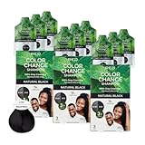 Red by Kiss Color Change Shampoo – Permanent Hair Color with 100% Gray Coverage, Quick 7-10 Minute Formula, No Tools Needed, Herbal Extracts, Includes 3 Shampoo Pouches (Natural Black, 3 Pack)