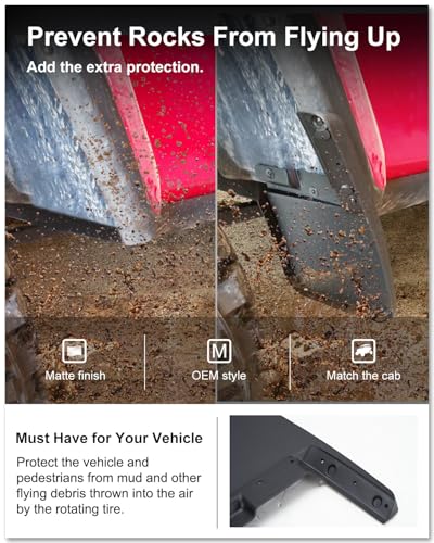 Image of Kiwi Master Mud Flaps for 2020-2026 Jeep Gladiator (Not Fits Rubicon /Mojave), OEM Replacement # 82215611 82215332AB, Heavy Duty Mud Guards, Front & Rear Splash Guards, 4 Pcs Set