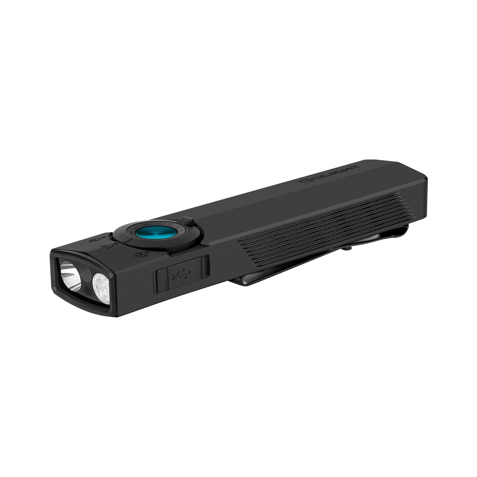 OLIGHT ArkPro 1,500 Lumens Flat Torch with Pure Flood, Spotlight, UV and Green Light, Rechargeable with Dual Charging Options for Outdoors, Detection, Pointing (Matte Black, CW)