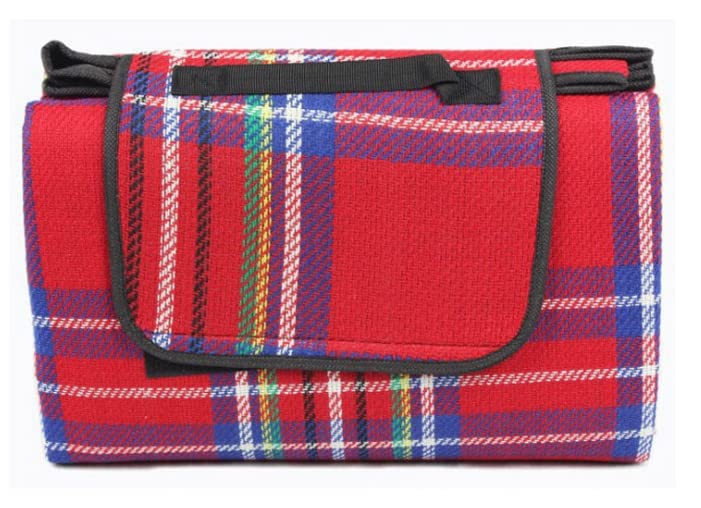 AKORD Extra Large Picnic Blanket Mat Camping Beach Festival Pvc Base 2m x 1.5m, Red, 150x200x0.2 cm