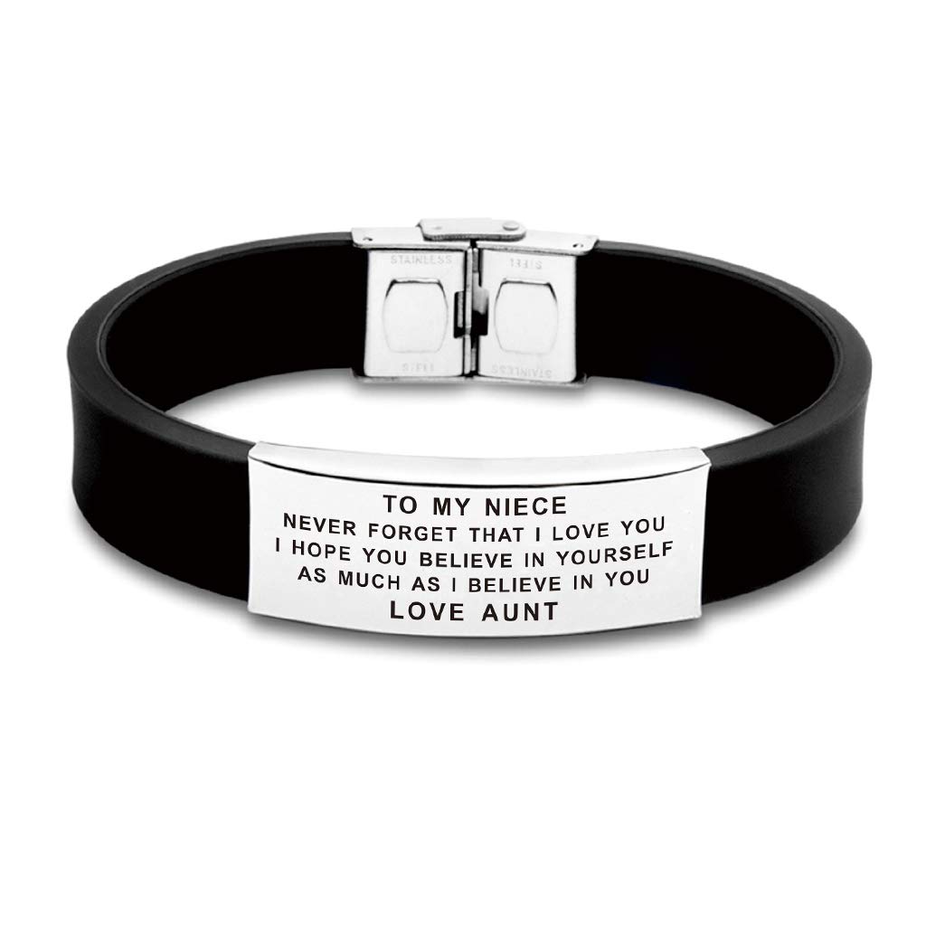 FALOGIJE Inspirational Letters to Our/My Niece I Hope You Believe Bracelet Gifts from Aunt and Uncle