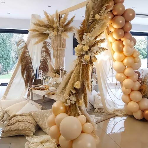 Image of PartyWoo Nude Balloons 100 pcs Different Sizes Pack of 36 18 12 10 5 Inch Beige Apricot Balloon Arch Kit Garland for Thanksgiving Graduation Baby Shower Boho Theme Birthday Party Decorations Nude-Y103