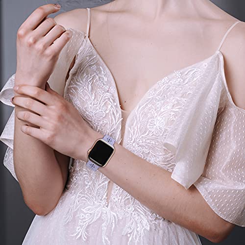 Image of Lace Silicone Bands Compatible with Apple Watch Bands for Women