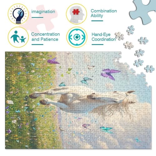 Puzzle de caballo 1000 piezas para adultos, rompecabezas de 70x50cm para regalar 4