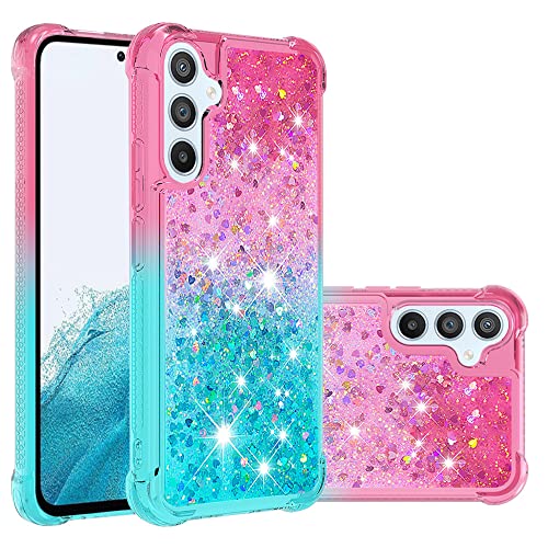 Glitter Liquid Case Compatible with Samsung Galaxy A54 5G, Anti Yellowing Protection Case Transparent Silicone Phone Case Shockproof Back Case Scratch Hardcase Compatible with Samsung Galaxy A54 5G