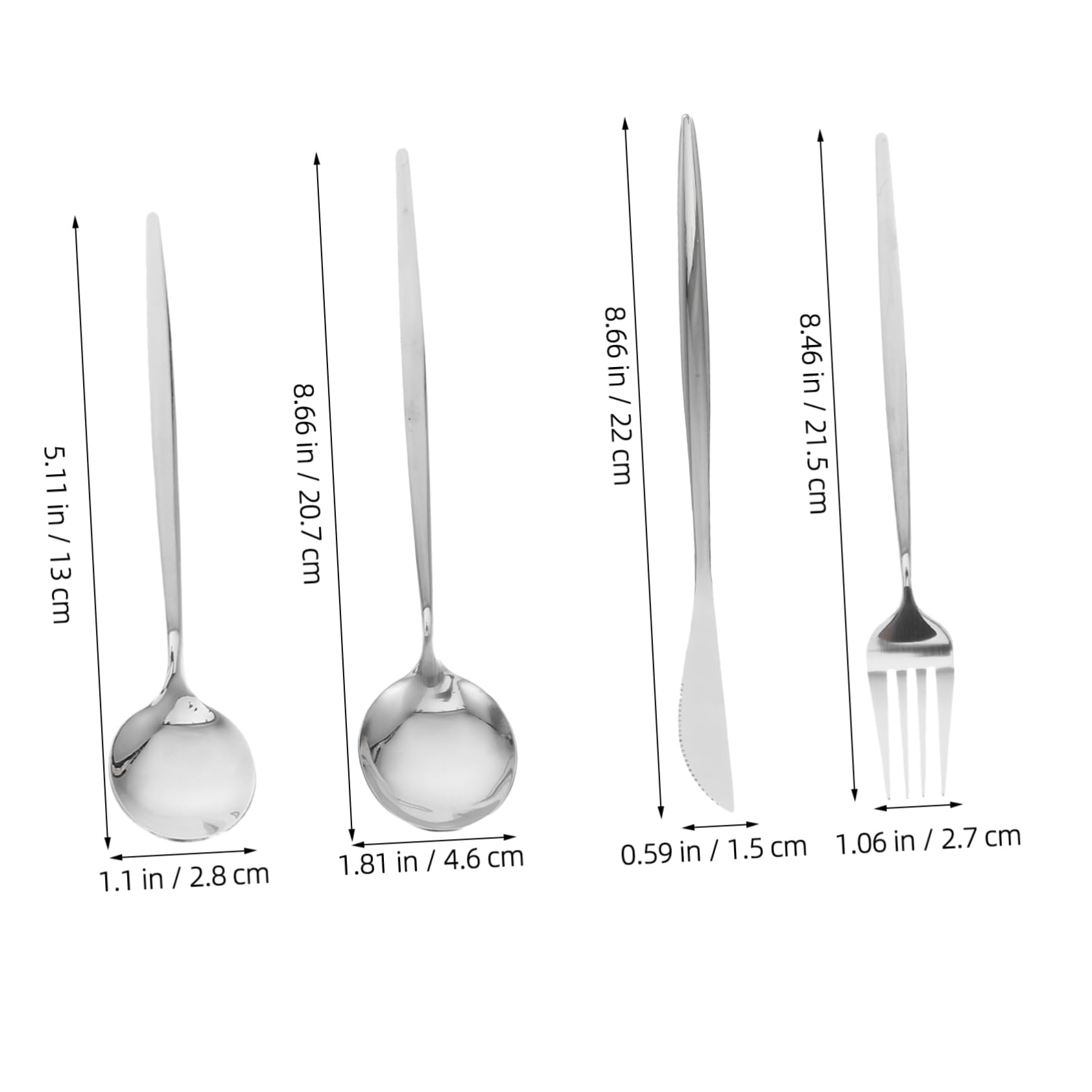 Cabilock 6pc Stainless Steel Knife Fork Spoon Set Vintage Silverware Modern Silverware Set Serving Spoon Kitchen Utensils Reusable Utensils Elegant Packaging Perfect Present