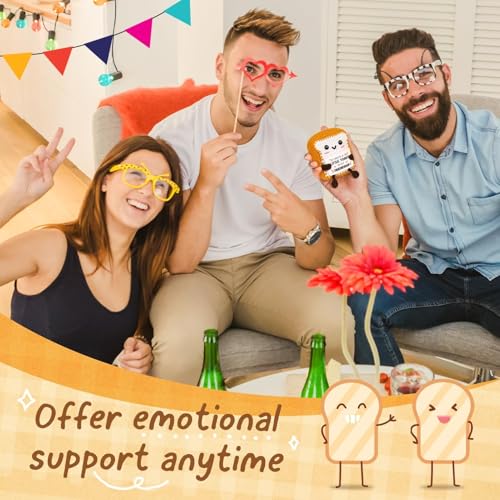 CheriGift Funny Friendship Gifts for Women, Handmade Crochet Toast Ornament, Cute for Women Birthday Christmas, Emotional Support Crochet Presents for Female Besties - Image 2
