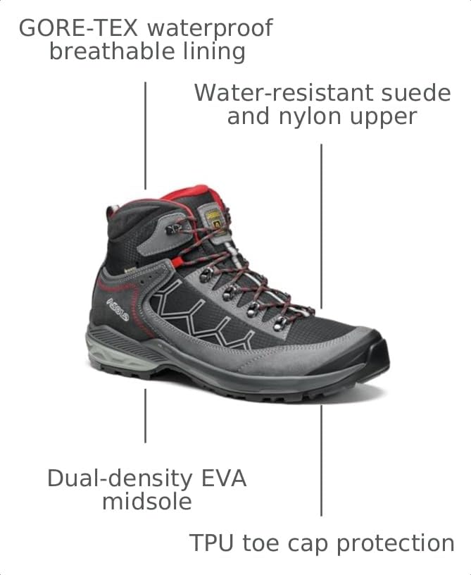 Image of ASOLO Men's Falcon EVO GV Waterproof Breathable Lace-Up Outdoor Hiking Boots with Suede & Nylon Upper, High-Traction Outsole
