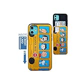 [iPhone 11 Wallet Case] Kubrick Peanuts Snoopy Card Holder Slide Cover Bumper Phone Case Dual Layer