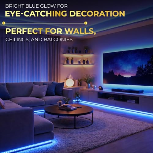 Image of Lexton 20 Meter Blue LED Rope Light with 2400 LEDs, Plug-in Decorative Waterproof & Flexible Strip, Energy Efficient Lighting for Home,Garden, Outdoor, Christmas & Party Decor (Pack of 1)