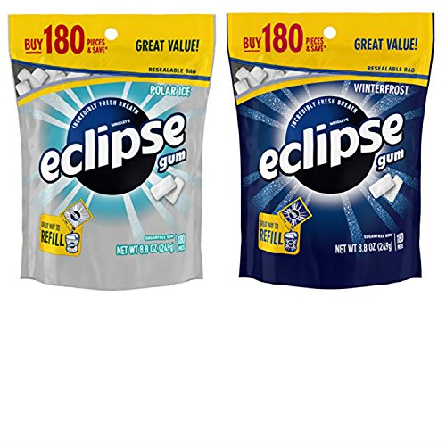 Eclipse Sugar Free Breath Mints Gum Variety Pack. Convenient One-Stop Shopping for Popular Eclipse Breath Mints: Polar Ice and Winterfrost. Easy to Source With 1 Click. Snacking Heaven!