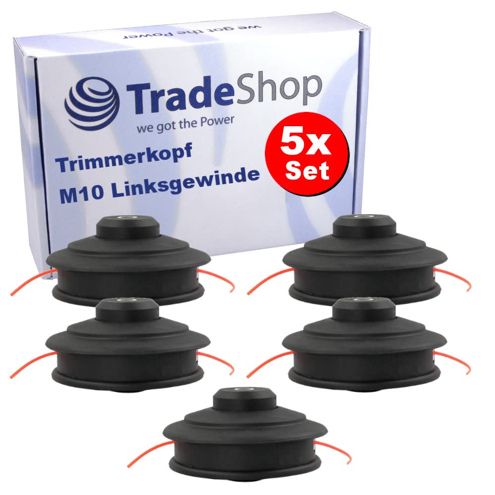 Trade-Shop - Cabezal de corte (5 unidades, M10 x 1,25 mm, para KnappWulf KM132, Brast 2 en 1, 4 en 1, Zipper MOS 911 ZI-MOS125 ZI-MOS145 ZI-MOS145 ZI-MOS145G