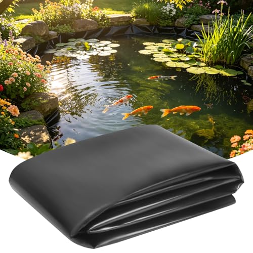Storystore Pond Liner 3mx4m Preformed Pond Liner HDPE Black Heavy Duty Underlay Garden Membrane Pond Lining for Fish Pond Landscaping Garden Pool Water Feature Streams Fountains