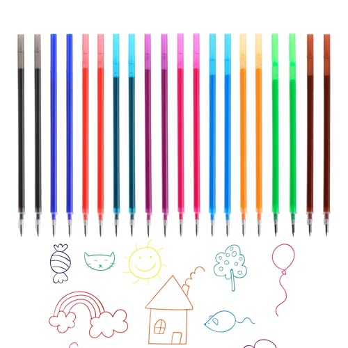 20 Pack Pens Refills Compatible with Legami Erasable 0.7mm for Schools Home