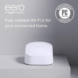 eero 6 Mesh WiFi 6 Router - 1,500 sq ft Coverage, 900 Mbps Speeds, 75+ Devices, Eliminate Dead Zones