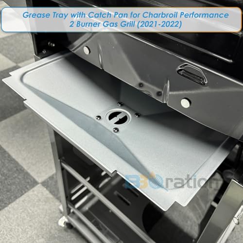 Image of G325-5701-W1 Grease Tray with Catch Pan for Charbroil Performance 2 Burner 463630021 463660421 463630422 463660021 463655021, Drip Pan for Charbroil Grease Tray Replacement