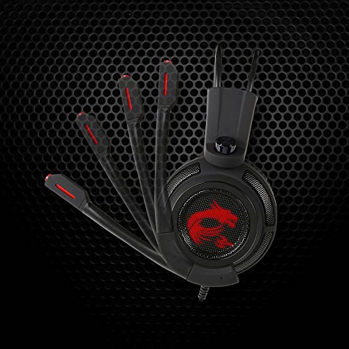 MSI DS502 Binaural Headset, zwart, rood - hoofdtelefoon (PC/games, binauraal, hoofdband, zwart, rood, bekabeld, 2 m) - Afbeelding 7