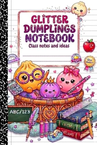 Glitter Dumplings Notebook: Stay Squishy! A Cute Lined Journal for Kids and Teens | Viral Dumpling Mystery Box Theme for Classroom Notes, Ideas, Doodling, and More! | Compact Size | Great Gift image 2