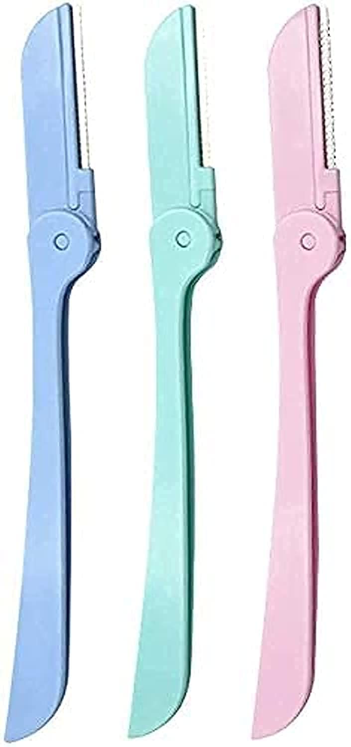 Beautyshow3pcs Eyebrow Razor Foldable Eyebrow Shapers Trimmers Shavers Face Hair Remover Makeup Cosmetic Knife Tools