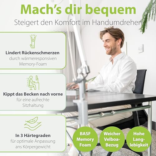 feela Orthopädisches Keilkissen aus Memory Foam für Stuhl – Bild 2