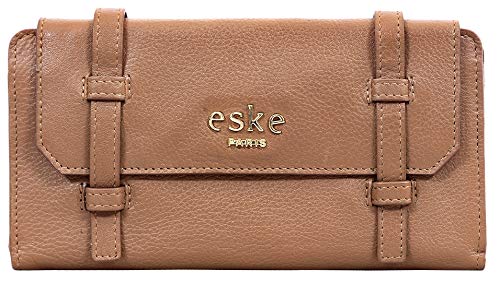 eské Brigitte - Wallet in Genuine Leather - RFID - Holds Cards, Coins and Bills - Compact Design with Pockets - For Everyday Use - Travel Friendly - Water Resistant - For Women