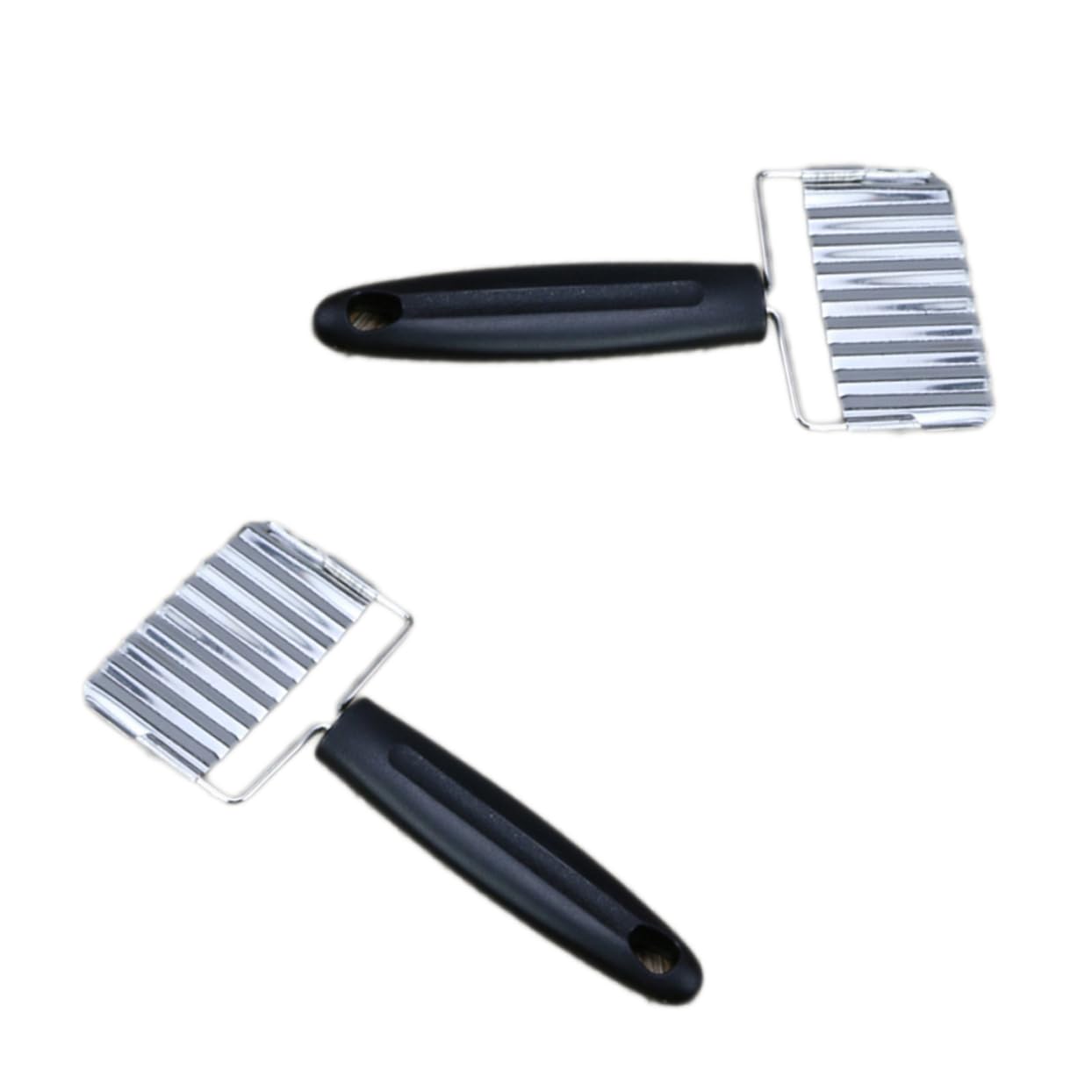 OFFSCH Potato Knife Wavy Blade Stainless Steel French Fry Slicer Easy Cut Compact Storage No Battery