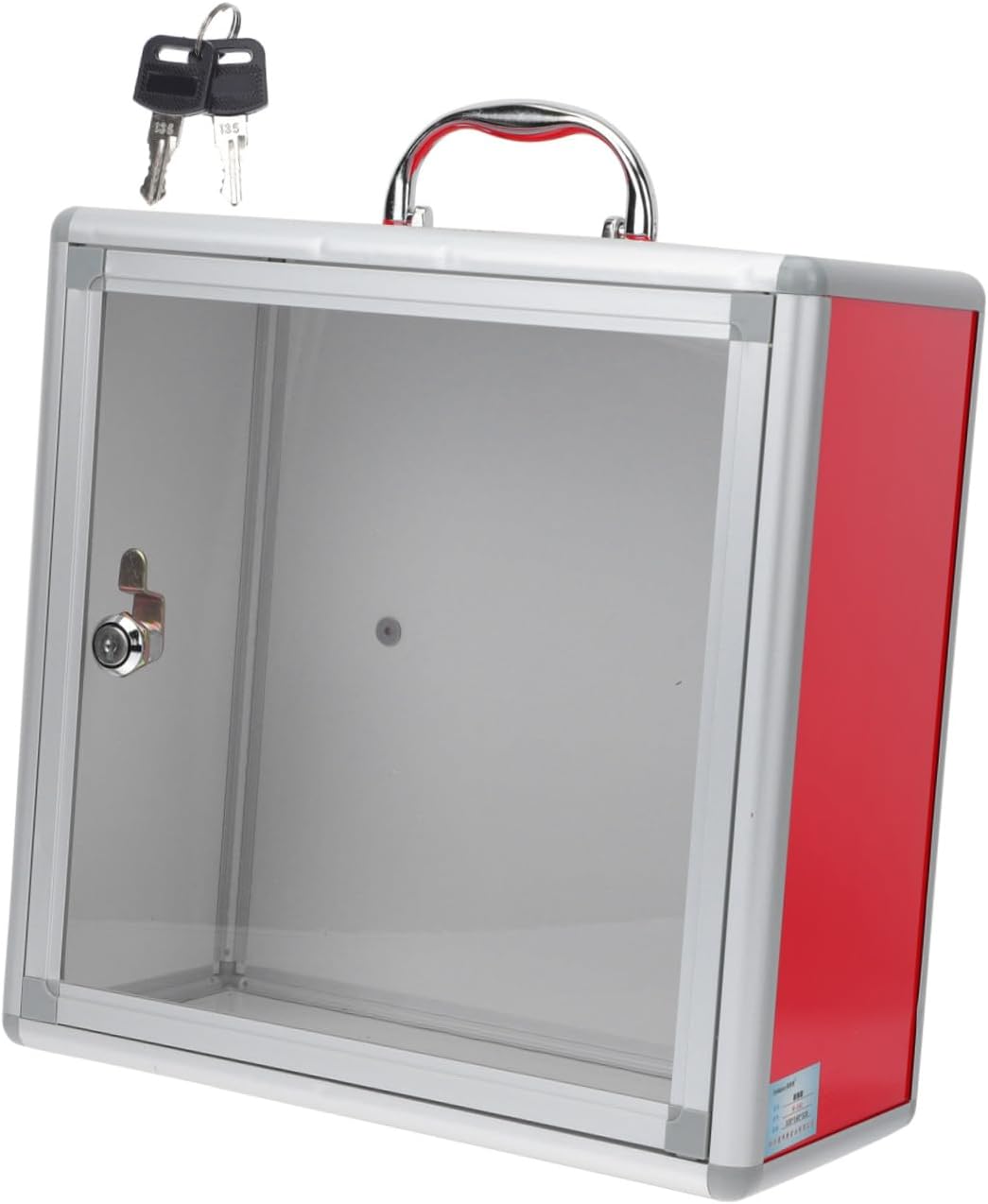 1set Lockable Fundraising Box with Key Transparent Donation Case for Events Secure Metal Collection Box for Letters Suggestions Wall-mountable Design