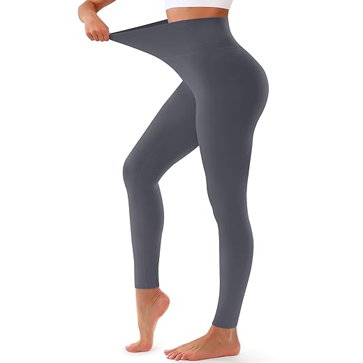 Bluemaple High Waisted Leggings for Women - Tummy Control Pants Non See Through Workout Soft Yoga Pants for Running Plus Size