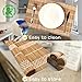 ANDSTAR Set of 8 Pcs Bamboo Placemats Natural Anti-Slip Bamboo Placemats Washable Heat-Resistant Table Mats for Dining Room and Kitchen（Brown+White）