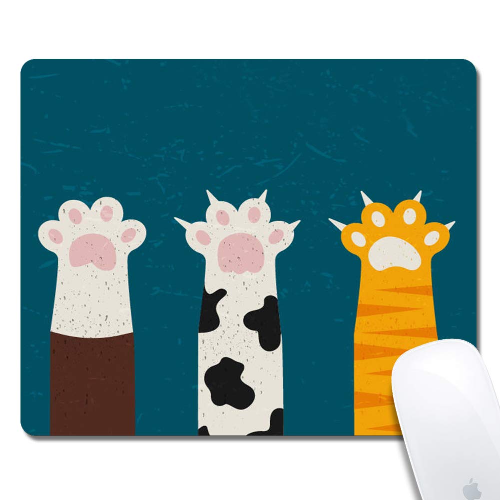 Cat Paw Pattern Mouse Pad - Rolay Up Thick Keyboard Mouse Mat Non-Slip Nature Rubber for Gaming Office Working