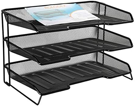 Rolodex Mesh Collection Stacking Sorter, 3-Section, Desk Tray, Standard Packaging