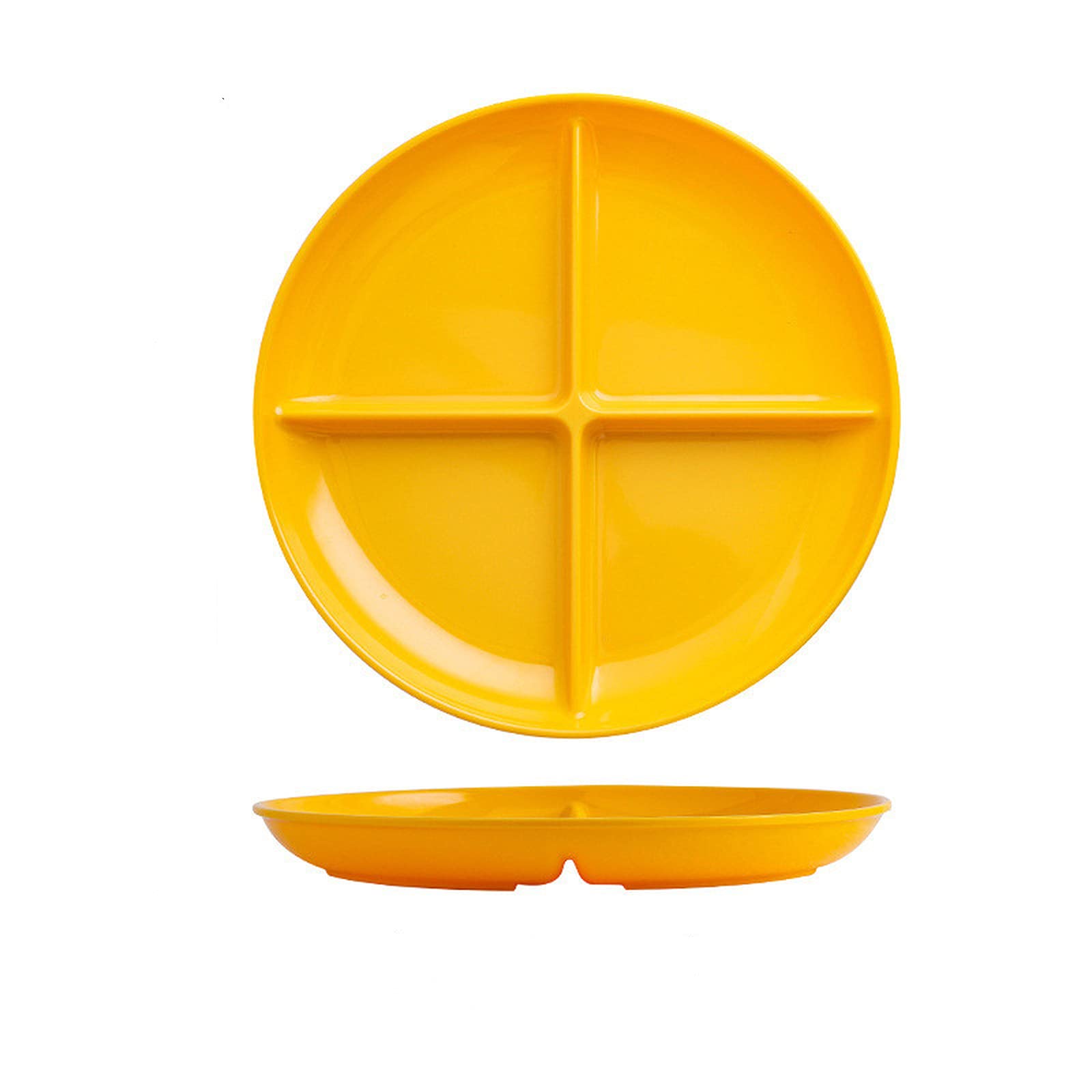 MOUYAT Set Da 6 Vassoi Porta Snack Rotondi 5 Scomparti In Plastica - 24.5cm Per Antipasti, Frutta E Noci - Colori Verde E Rosa