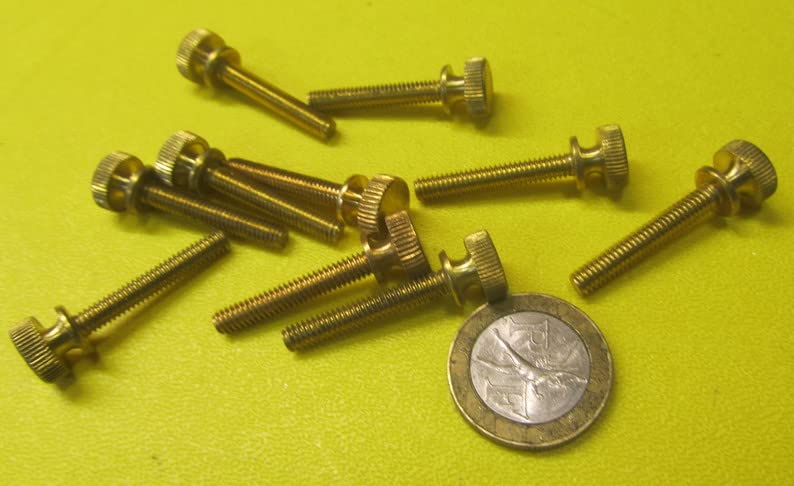 Brass Flared Knurled Thumb Screws FT 8-32 x 1.00 Length 10 Pcs