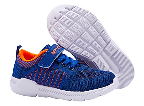 Vivay Boys Sneakers Children Lightweight Breathable Running Tennis Boys Girls Shoes (2B Blue/Orange, Size 3 Little Kid) #TOP5
