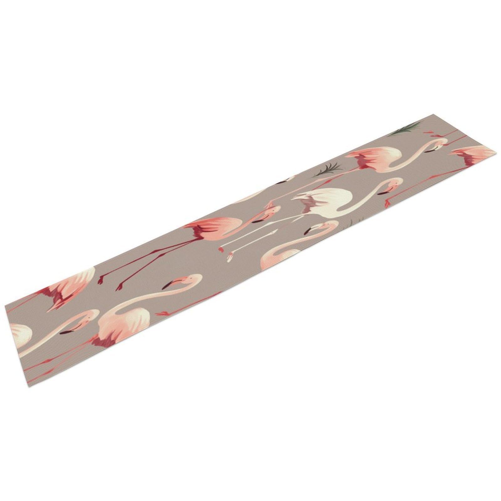 Pink Flamingo Pattern Table Runner 13" X 72" Exquisite Linen Table Runner Wrinkle Resistant Farmhouse Rustic Table Runners Seasonal Table Decoration for Kitchen Dining Home Party