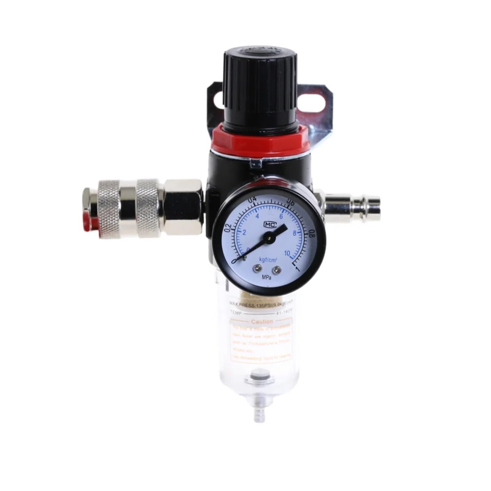 Regolazione pneumatica della pressione Regolatore di pressione dell'unità trattamento dell'aria con filtro pneumatico, valvola riduzione del compressore(Tape-10mm Fitting)
