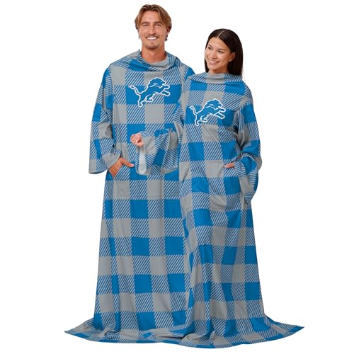 Plaid surdimensionné portable Detroit Lions NFL Buffalo Plaid 121x180 cm pour fan