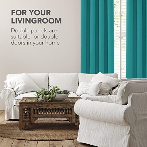 Deconovo Home Decoration Thermal Insulated Curtain Blackout Curtain Eyelet Curtain for Kids Bedroom W55 x L70 Turquoise One Panel - Image 3