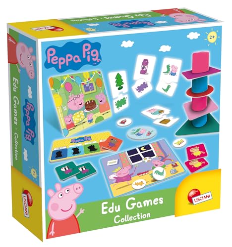 Lisciani   Peppa Pig   Colección de 10 Juegos Educativos   Juego de Memoria, Formas y Colores, Puzzles, Números, Busca Y Encuentra   Para Niños a Partir de 2 Años